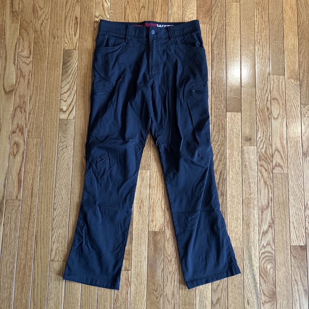 Wrangler Outdoor Nylon Pants Mens 32x30 (Actual 30x29) Stretch Pockets Black
